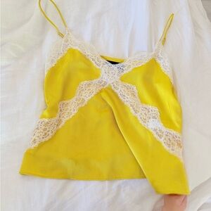 Zara Yellow Camisole with Lace Detail